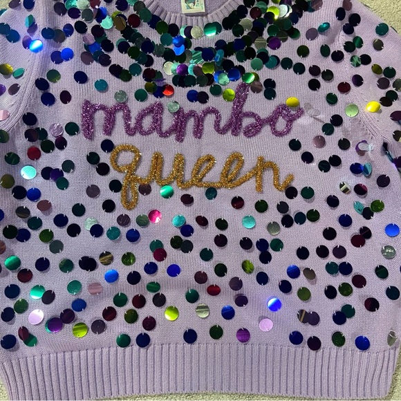 Queen of Sparkles Mambo Queen Paillette Sweater Sz XL - Picture 4 of 4